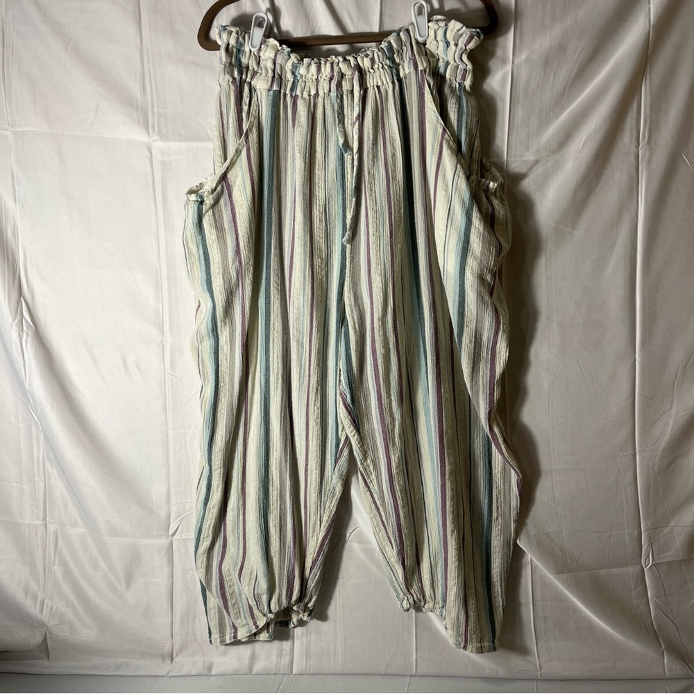 Free People Lust Over Yarn Dyed Pants in Sundrenched Stripes Size XL - Picture 2 of 8